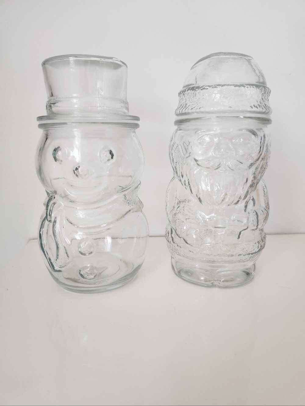 🎅 Vintage Libbey Glass Christmas Canister Duo